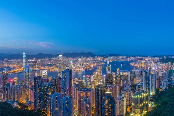 Hong Kong pendant les heures de coucher du soleil — Photo