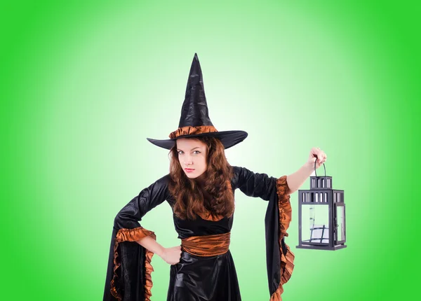 Witch tegen de gradatie achtergrond — Stockfoto