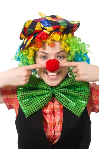 Sorridente clown femminile — Foto Stock