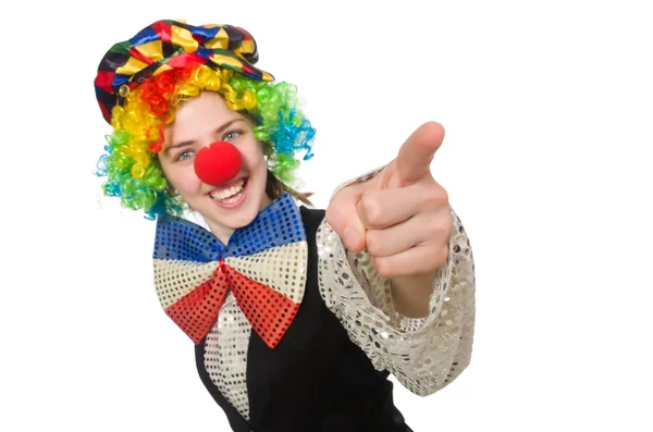 Usmívající se žena klaun — Stock fotografie