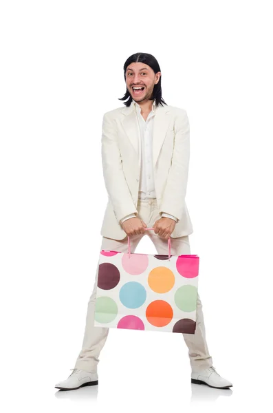 Muž s nákupními taškami — Stock fotografie