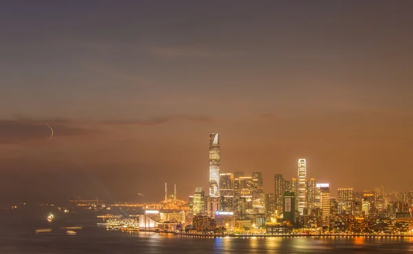 Vista de Hong Kong durante el atardecer —  Fotos de Stock