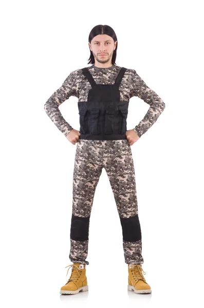 Jongeman in militair uniform — Stockfoto