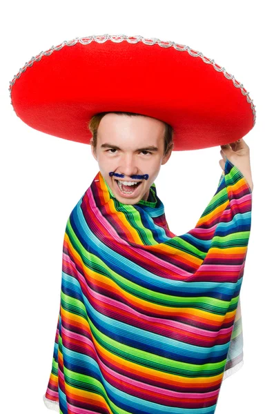 Funny mexican with false moustache — Stok fotoğraf