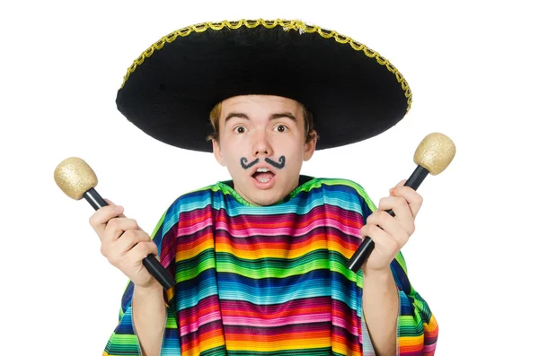 Funny mexican shaking maracas — Zdjęcie stockowe