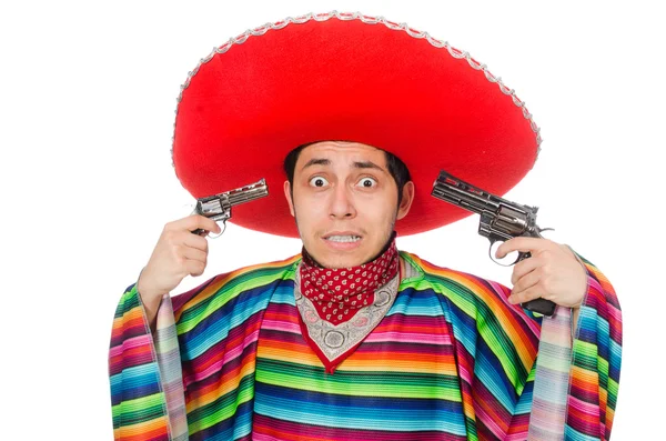 Funny mexican with guns — Stock Photo, Image