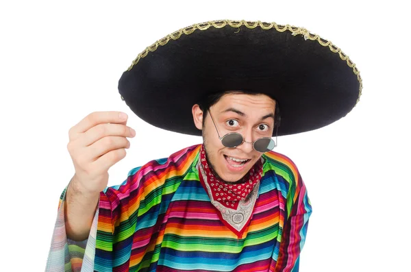 Funny mexican wearing poncho — Stock Photo, Image