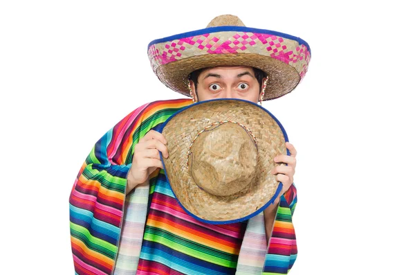 Funny mexican wearing poncho — Stock Photo, Image