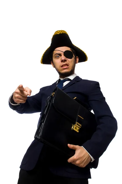 One eyed captain with briefcase — Stock fotografie