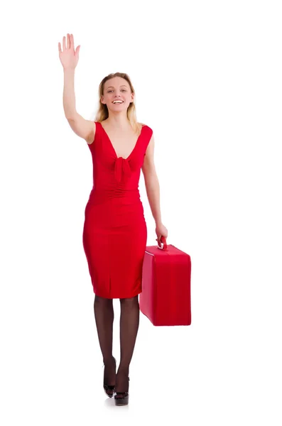 Woman holding trunk — Stock Photo, Image