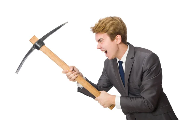 Young businessman with weapon — Stock Photo, Image