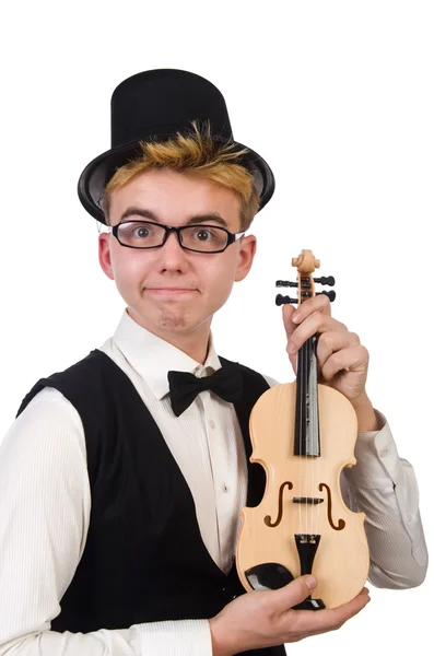 Funny violin player — Stock Photo, Image