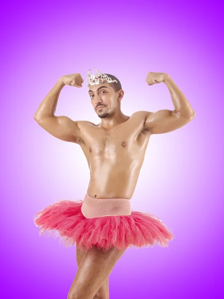 Man in ballet tutu — Stock Photo, Image