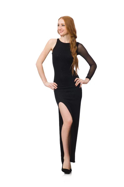 Dame im eleganten schwarzen Kleid — Stockfoto