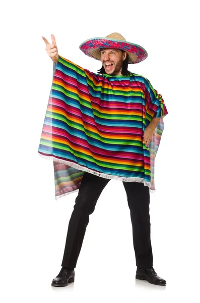 Knappe man in levendige poncho — Stockfoto