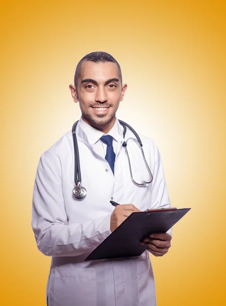 Funny doctor against the gradient — Stock Photo, Image