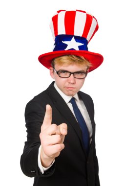 İşadamı Amerikan şapka ile