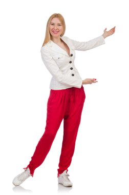 kadın kırmızı pantolon