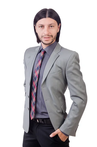 Joven empresario en traje gris — Foto de Stock