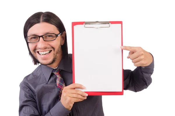 Jeune homme d'affaires avec du papier — Photo