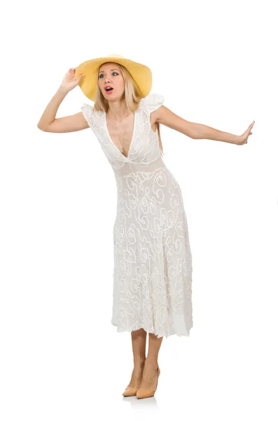 Mulher em vestido de verão longo — Fotografia de Stock