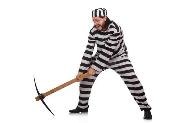 Prison inmate with axe — Stock Photo, Image