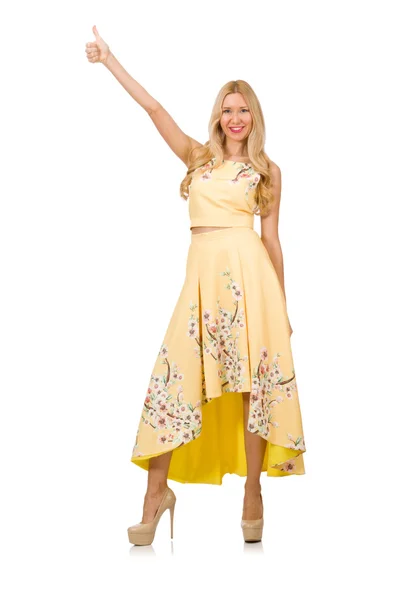 Blond girl in charming dress — Stock Photo, Image
