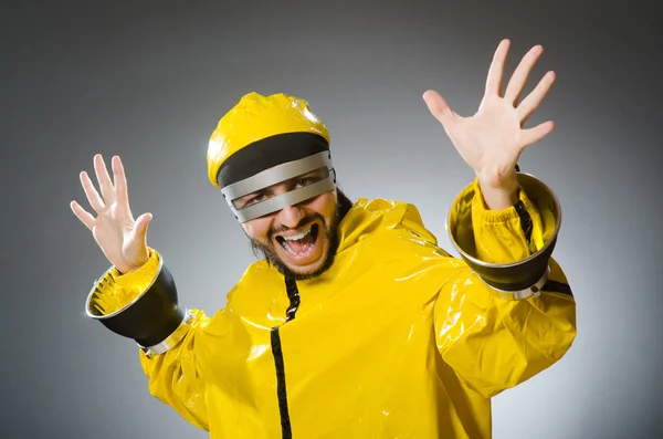 Man wearing metal glasses in techno concept — Stock Photo, Image