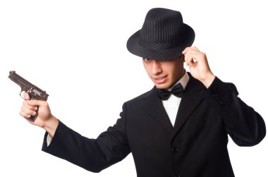 Zarif delikanlı holding tabanca