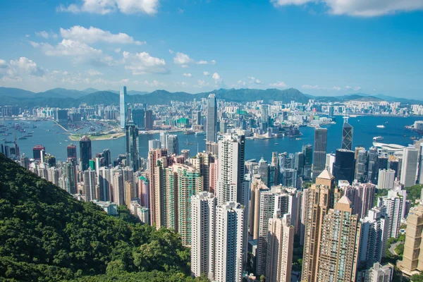 Widok z Hong Kong w słoneczny dzień — Zdjęcie stockowe