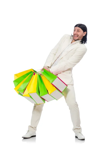 Uomo con shopping bags — Foto Stock