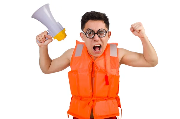 Funny man wearing vest — Stock Photo, Image