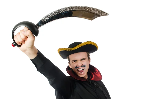 Espada joven pirata sosteniendo — Foto de Stock