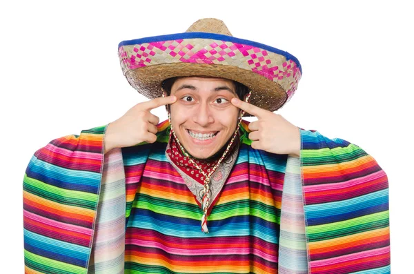 Vicces, mexikói viselése poncsó — Stock Fotó