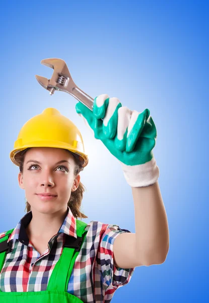 Woman worker against the gradient — Stock Photo, Image