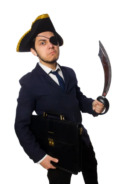 Pirata de un ojo con maletín — Foto de Stock
