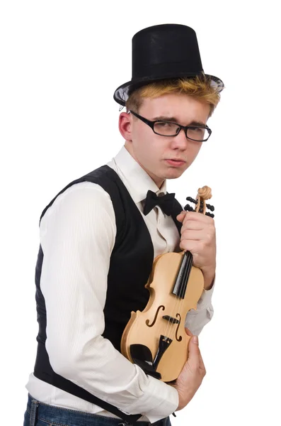 Lustiger Geigenspieler — Stockfoto