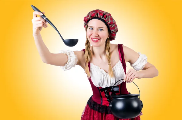 Young woman in traditional german costume — Stock Photo, Image
