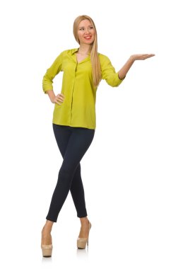 Kadın sarı gömlekli