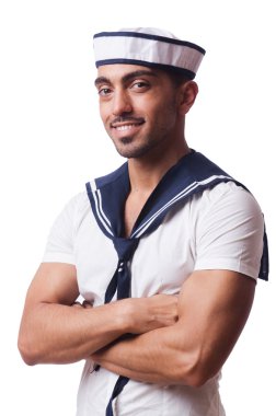 Beyaz arka plan üzerinde izole denizci