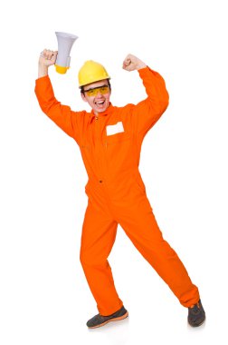 Oluşturucu üzerinde beyaz izole hoparlör ile