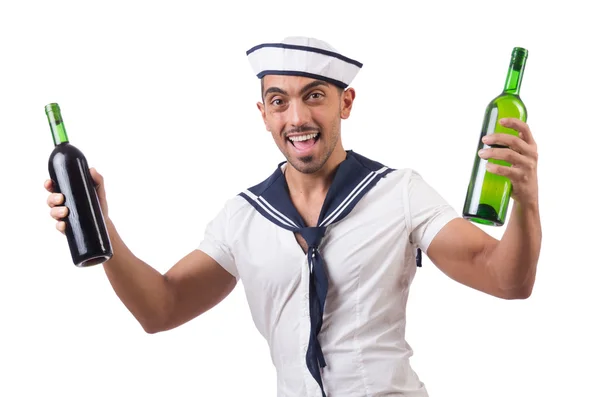 水手与酒瓶中分离 — 图库照片