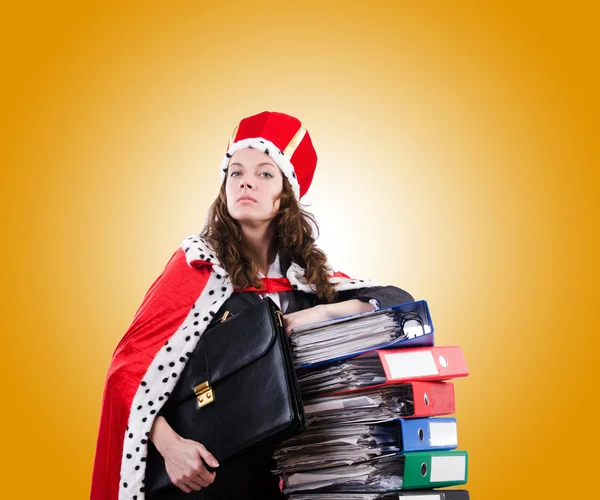 Woman queen in funny concept — Stock Photo, Image