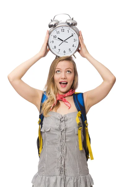 Woman student missing deadlines — Stock Photo, Image