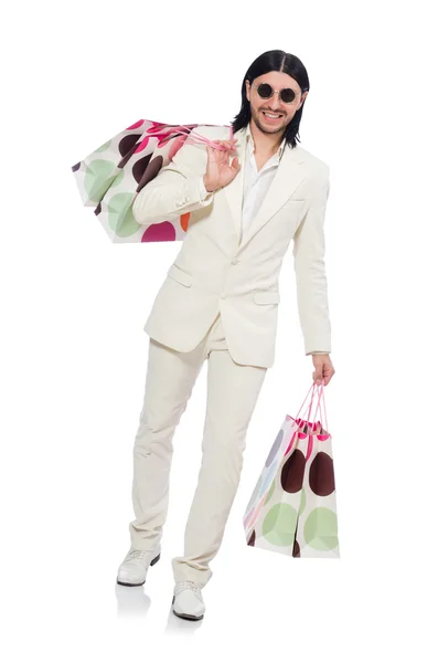 Uomo con shopping bags — Foto Stock