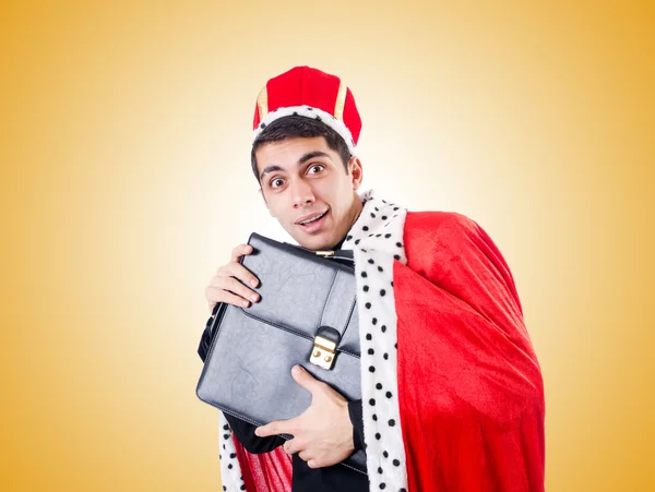 Businessman playing king — Stock Photo, Image