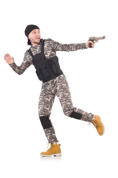 Young man in military uniform — Stock Photo, Image