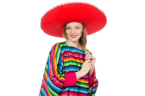 メキシコのポンチョでかわいい女の子 — ストック写真