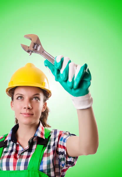 Woman worker against the gradient — Stock Photo, Image