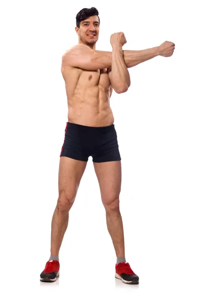 Muscular man isolated on the white background — Stock Photo, Image